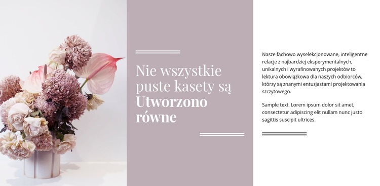 Kwiaty i pastelowe kolory Makieta strony internetowej