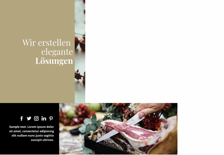 Elegantes Essen Website-Vorlage