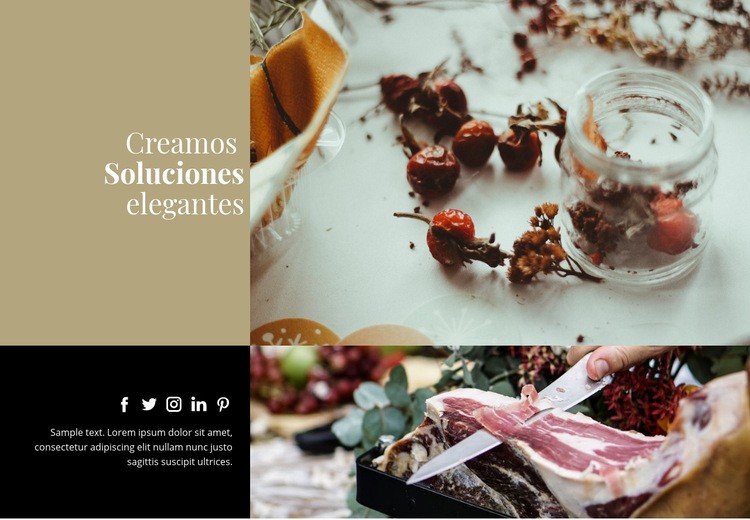 Comida elegante Diseño de páginas web