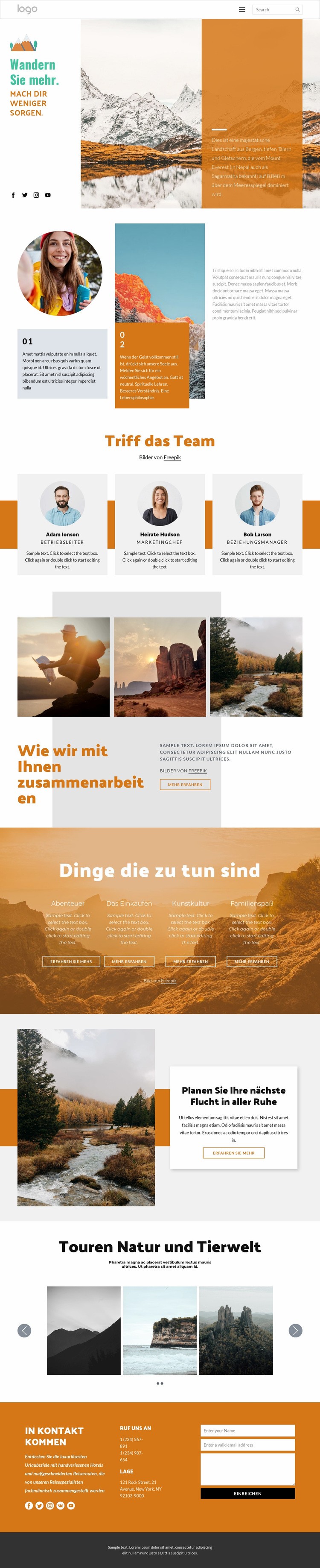 Reisen von Führungskräften Website Builder-Vorlagen