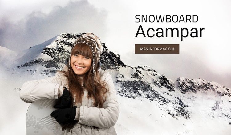 Campamento de snowboard Maqueta de sitio web