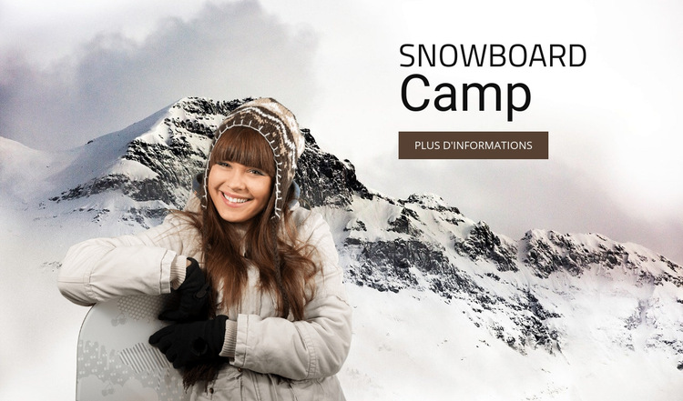 Camp de snowboard Modèle de site Web
