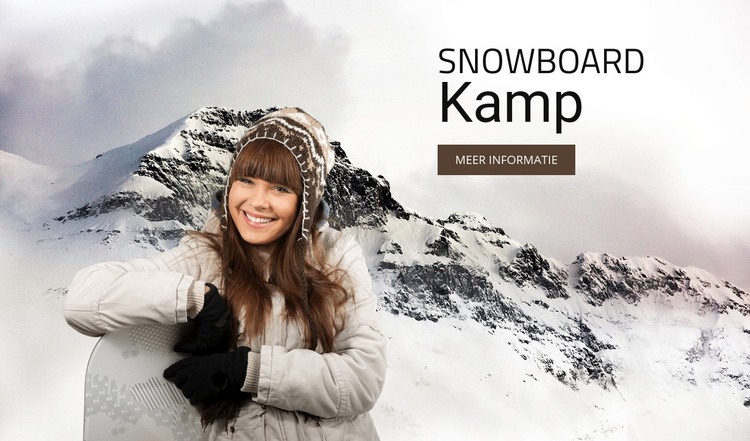 Snowboard kamp Website ontwerp