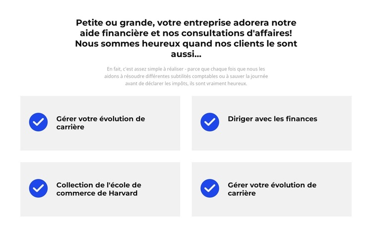 Objectifs immédiats Modèle de site Web