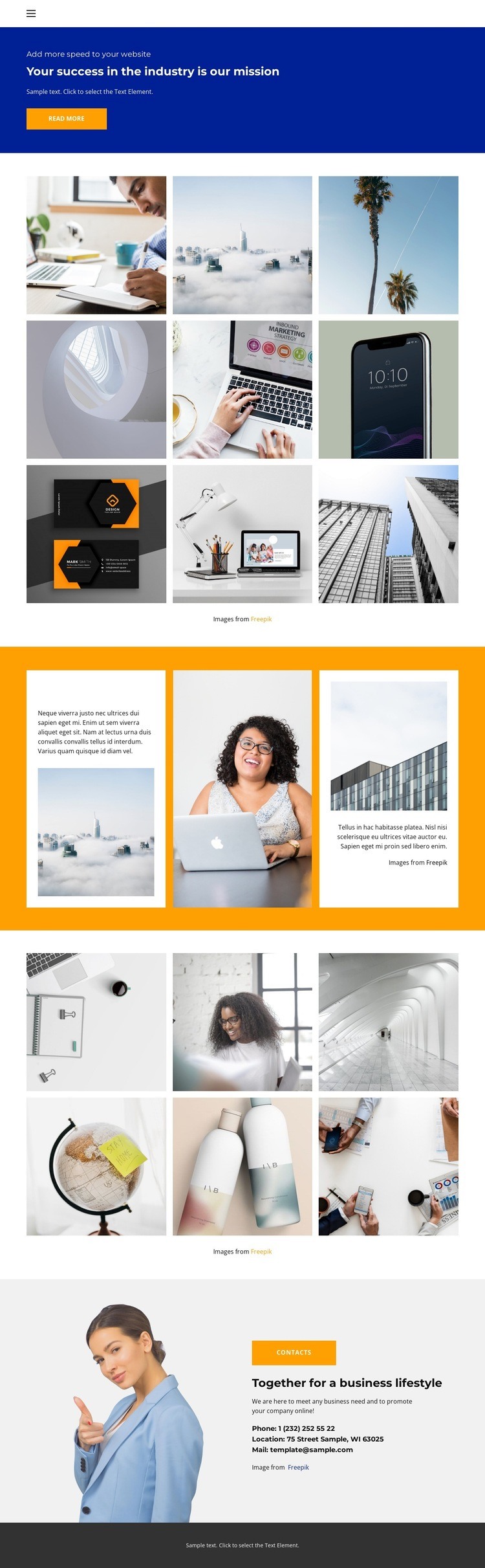 A small demo of projects Wix Template Alternative