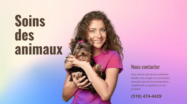 Conseils de soins pour animaux Conception de site Web