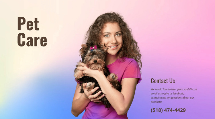 Pet care tips Homepage Design
