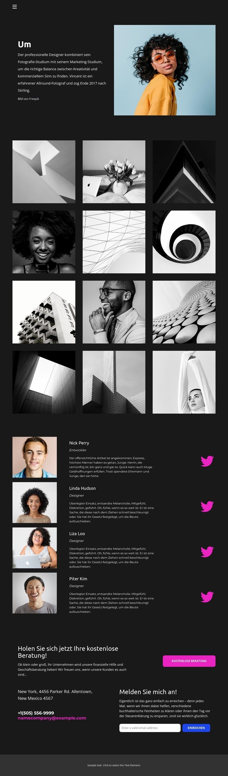 Designer-Portfolio Website-Modell