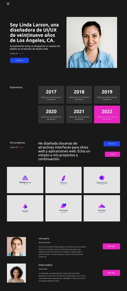 Aterrizaje HTML Para Sobre Diseñador Web