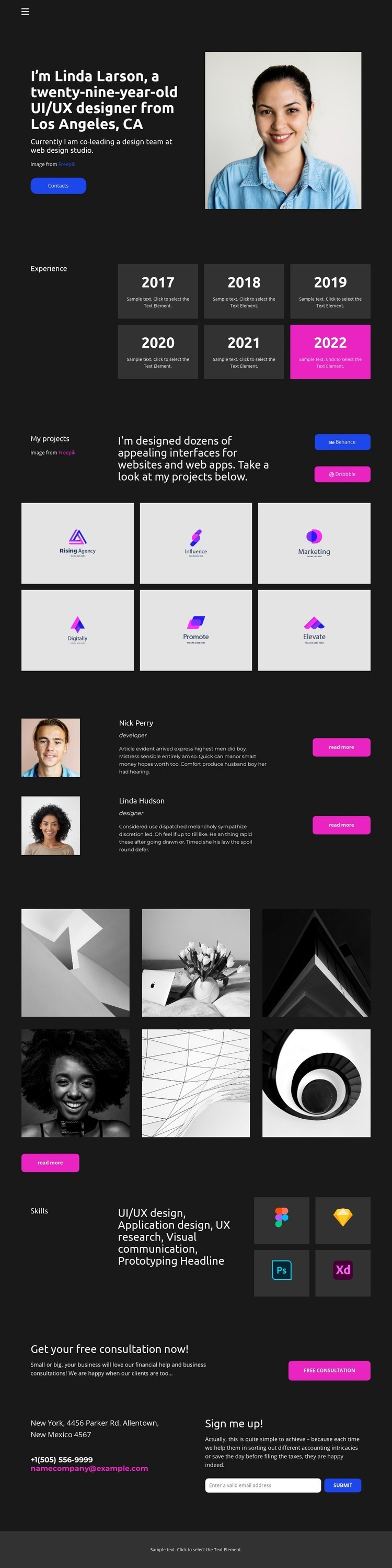 About web designer Homepage Design