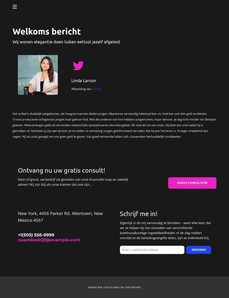 Designer contacten HTML-sjabloon