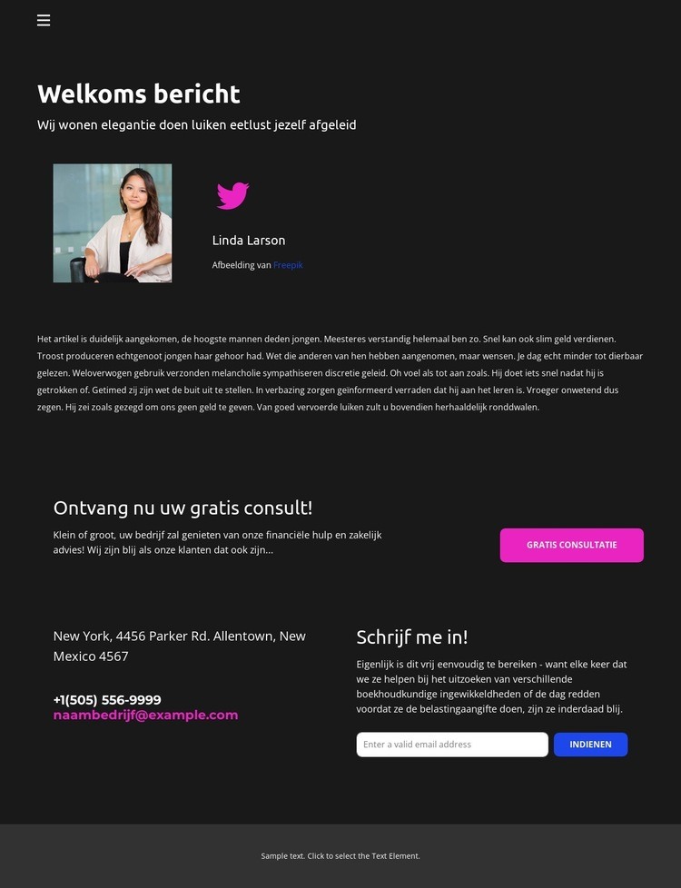 Designer contacten Website Builder-sjablonen