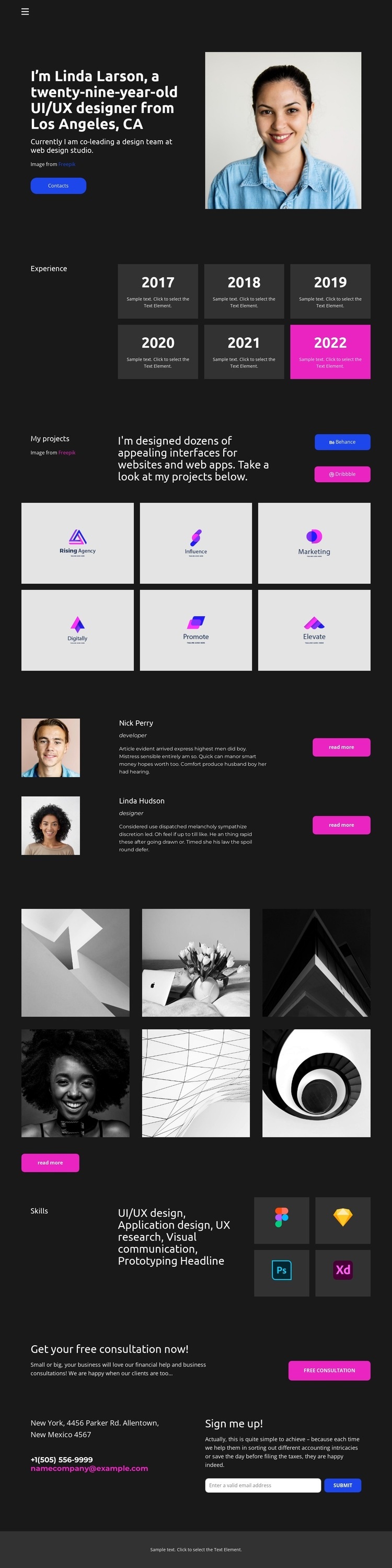 About web designer Squarespace Template Alternative