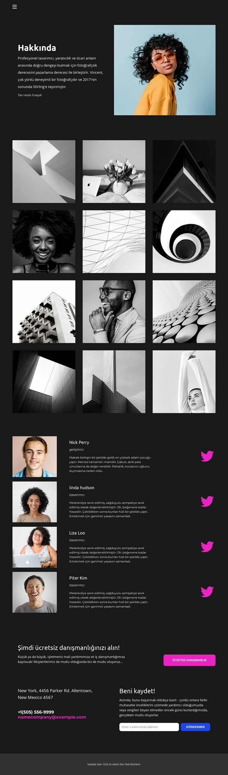Tasarımcı Portföyü Web Sitesi Oluşturucu Şablonları
