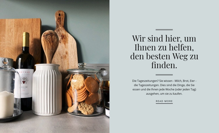 Hausgemachtes leckeres Essen Landing Page