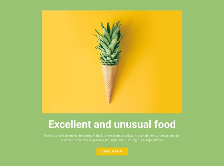 Utmärkt och ovanlig mat Html webbplatsbyggare