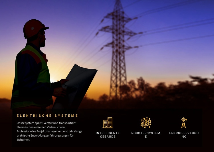Dienstleistungen für elektrische Systeme Website Builder-Vorlagen