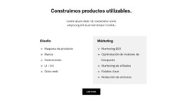 Plantilla HTML5 Dos Columnas De Texto Y Un Botón Para Cualquier Dispositivo