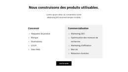 Créez Votre Propre Site Web Pour Deux Colonnes De Texte Et Un Bouton