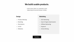 Two Text Columns And A Button - Html Code For Any Device