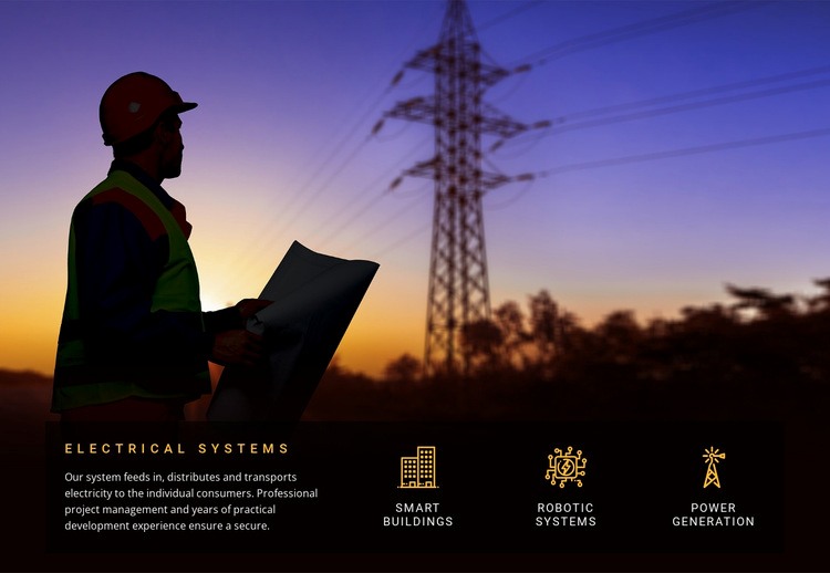 Elektromos rendszerek szolgáltatásai Html Weboldal készítő