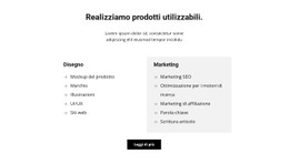 Due Colonne Di Testo E Un Pulsante Sito Web A Pagina Singola