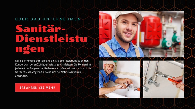 Sanitär-Dienstleistungsunternehmen CSS-Vorlage