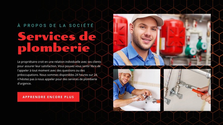 Entreprise de services de plomberie Créateur de site Web HTML