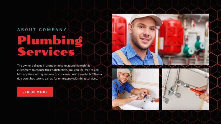 Plumbing services company  Homepage Design