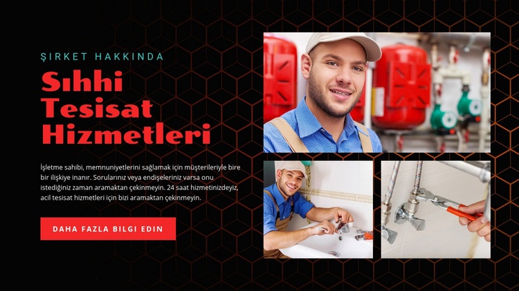 Sıhhi tesisat hizmetleri şirketi HTML5 Şablonu