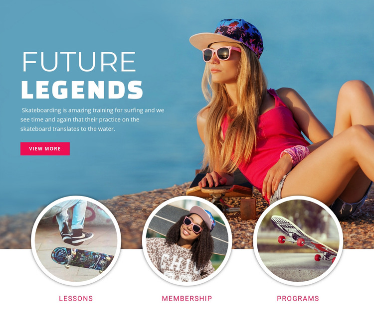 Future sport legends Homepage Design