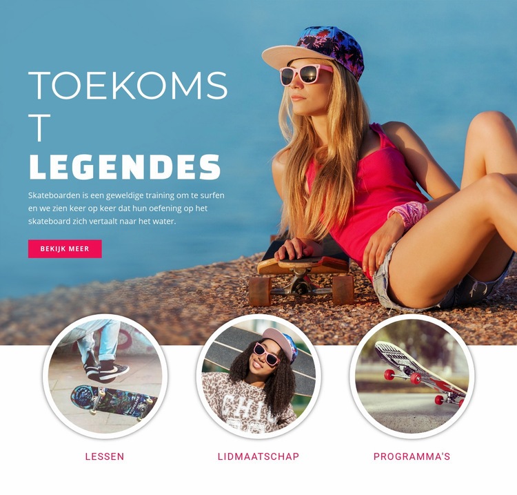 Toekomstige sportlegendes Website Builder-sjablonen