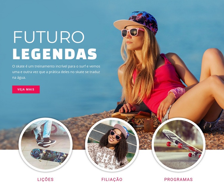 Futuras lendas do esporte Design do site