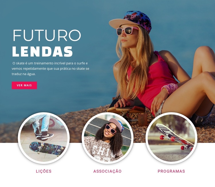 Futuras lendas do esporte Modelo de site