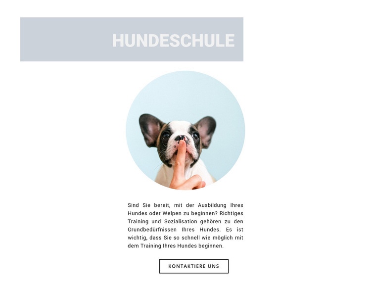 Gehorsamer Hund Website-Modell