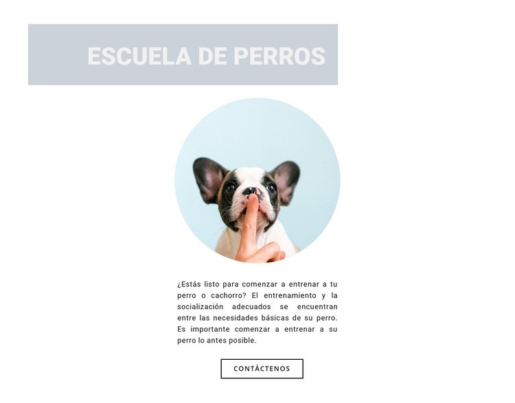 Perro obediente Maqueta de sitio web