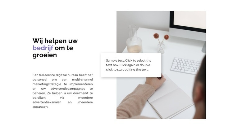 Hulp bij uitbreiding Website mockup