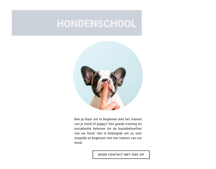 Gehoorzame hond Website ontwerp