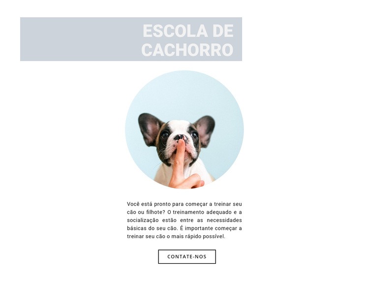 Cachorro obediente Maquete do site