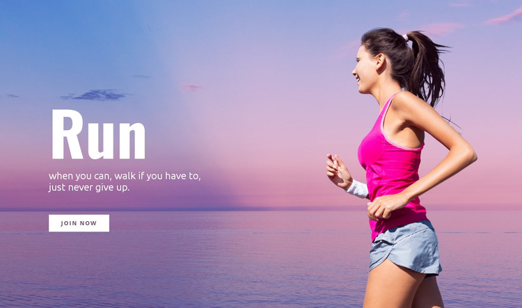 Running in the light of day Homepage Design