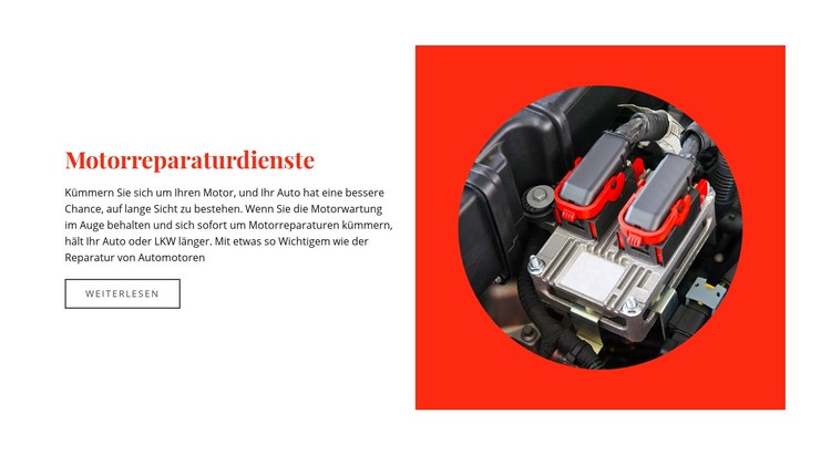 Motorreparaturdienste Eine Seitenvorlage