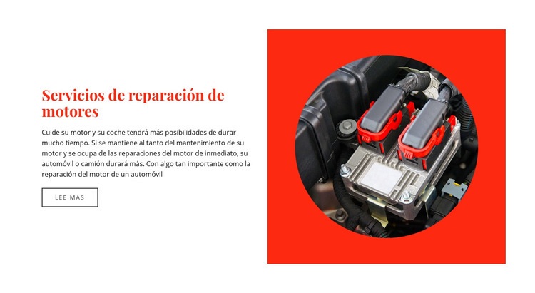 Servicios de reparación de motores Maqueta de sitio web