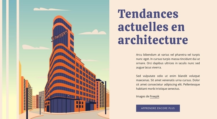 Tendances actuelles de l'architecture Maquette de site Web