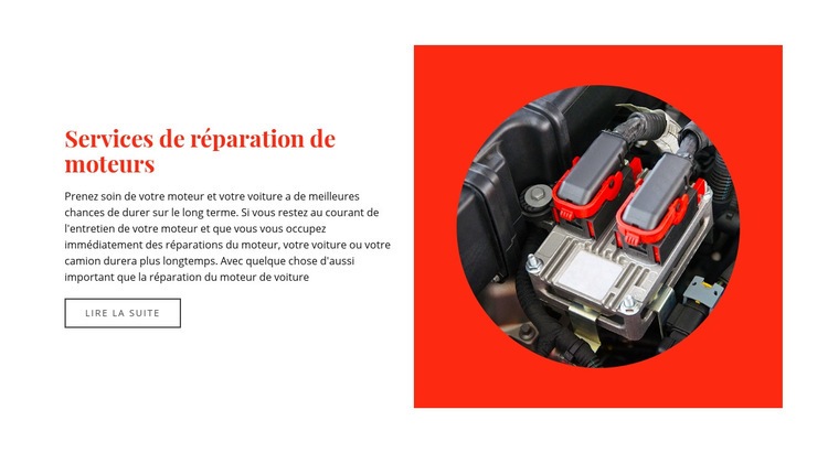 Services de réparation de moteurs Maquette de site Web
