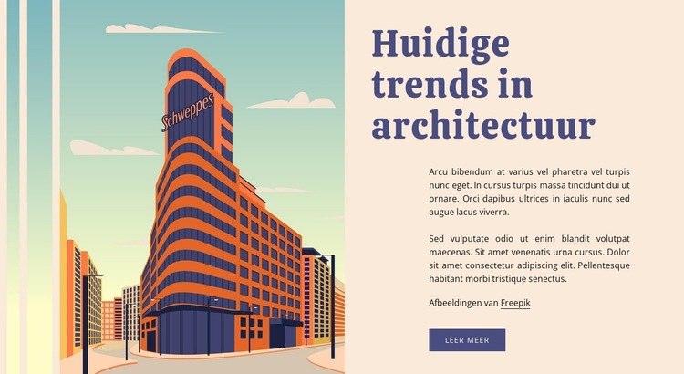 Huidige trends in architectuur Website sjabloon