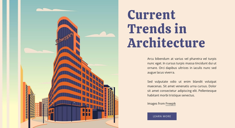 Current trends in architecture One Page Template