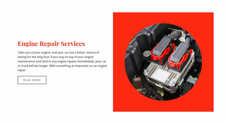 Engine repair services Website Mockup