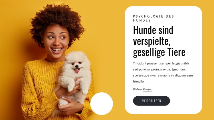 Hunde sind verspielt Website design