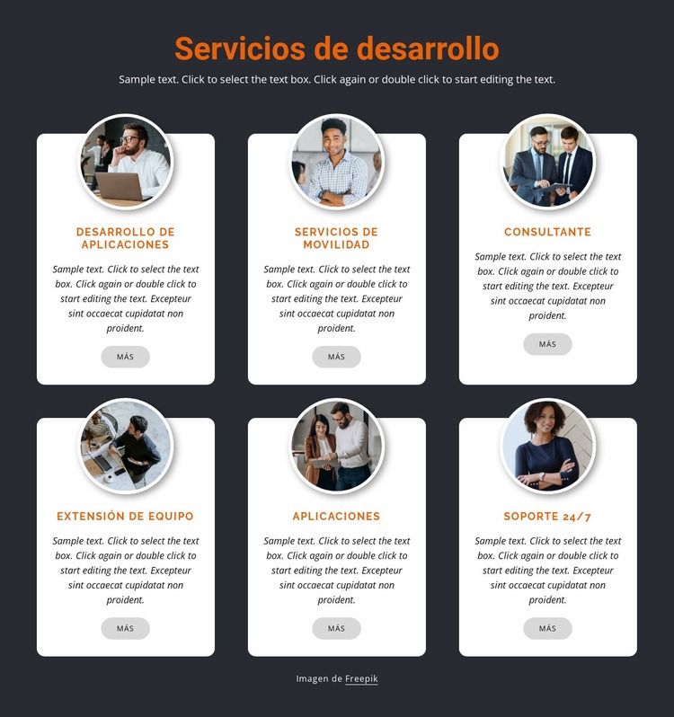 Desarrollo móvil Plantillas de creación de sitios web