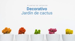 Jardín De Cactus Decorativo -Maqueta De Sitio Web Lista Para Usar
